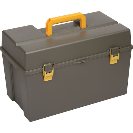 PLANO Tool Box, Polyethylene, Gray, 13-1/2 in W x 9 in D x 13-1/2 in H 701001